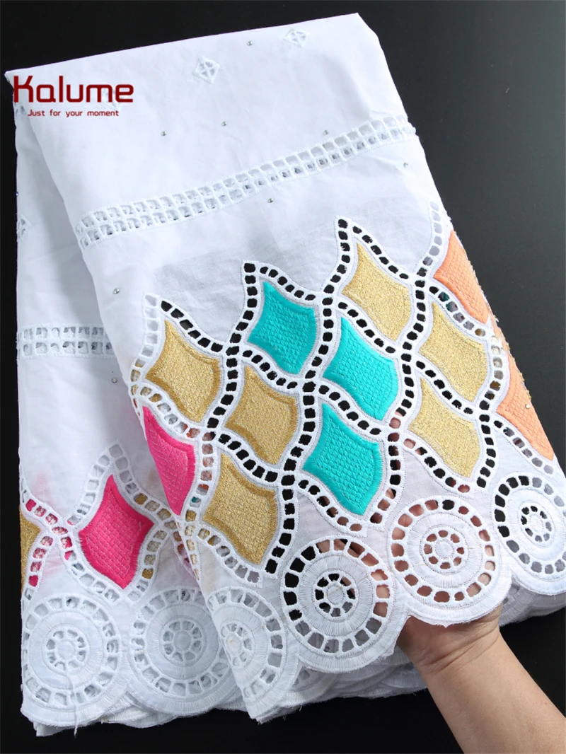 Калуме отверстие в африканском стиле 100% хлопок кружево ткань высокое качество