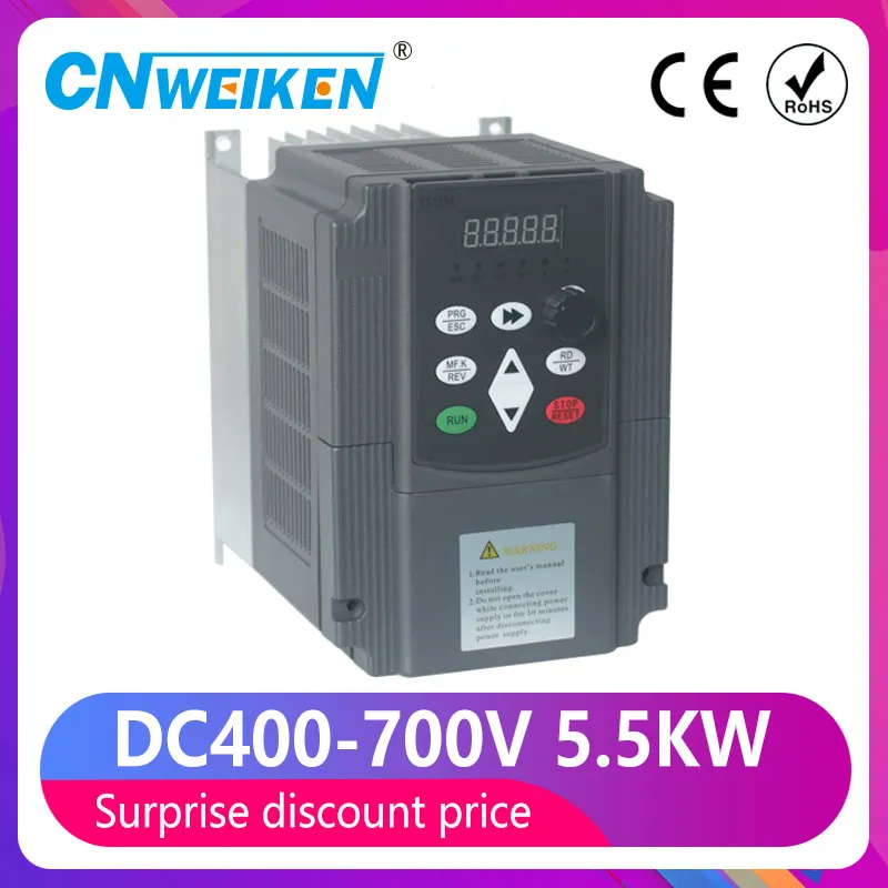 

4KW/5.5KW 380V VFD solar dc to ac Variable Frequency Drive Inverter for Motor Speed Control Converter