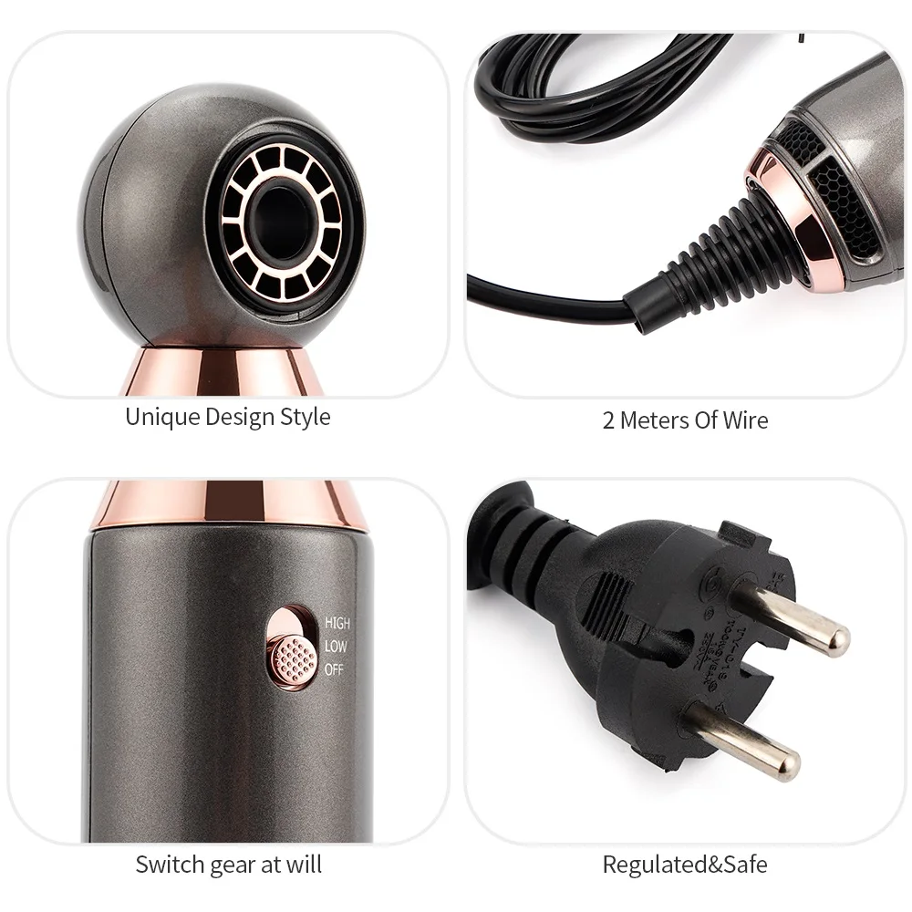 Профессиональный фен для волос 800 Вт с функциями мощный и безлистный воздух