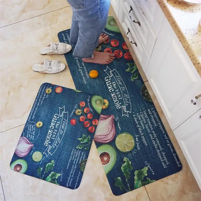 

Kitchen Anti-slip Mat Modern Living Room Long Rugs Soft PVC Leather Waterproof Oilproof Floor Mats Bathroom Entrance Doormats