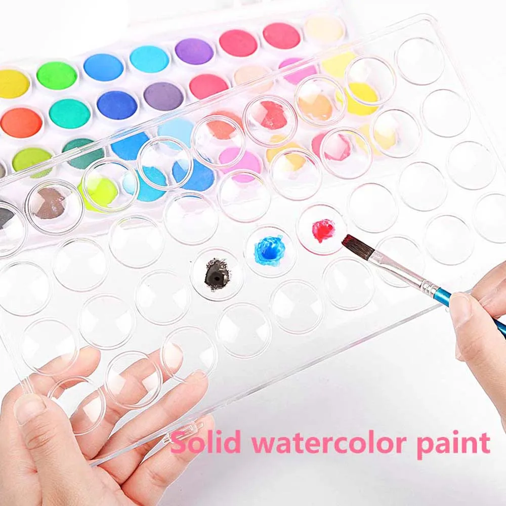 Высококачественная однотонная Акварельная краска с деревянной кисточкой набор