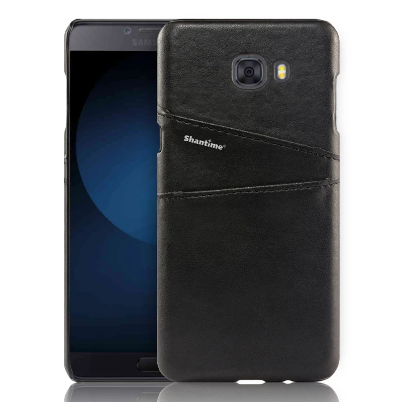 Black Для samsung Galaxy C9 Pro C5 Pro C7 Pro Кожаный чехол для samsung Galaxy C7 C5 C9 A8 A9 A7 A7 чехол для телефона - Цвет: Black