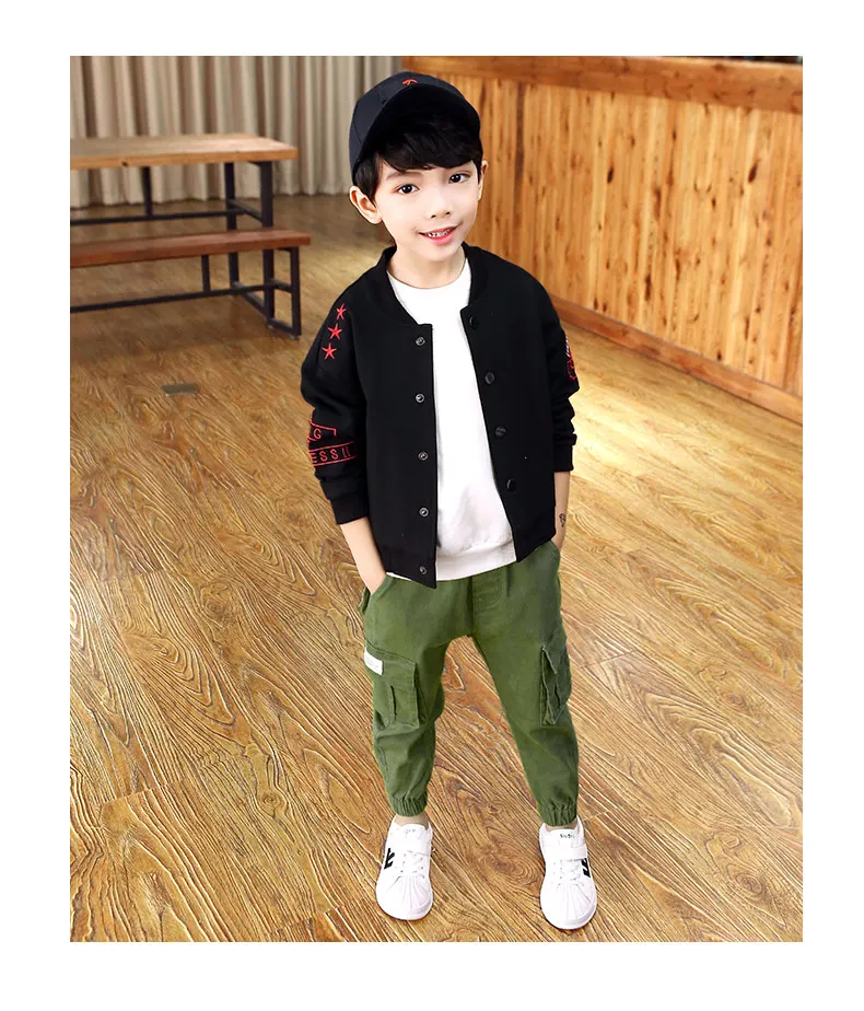 Teens Jeans for Boy Kid Solid Jean Pants Designer Kids Jean Autumn Children's Elastic Waist Denim Long Trousers