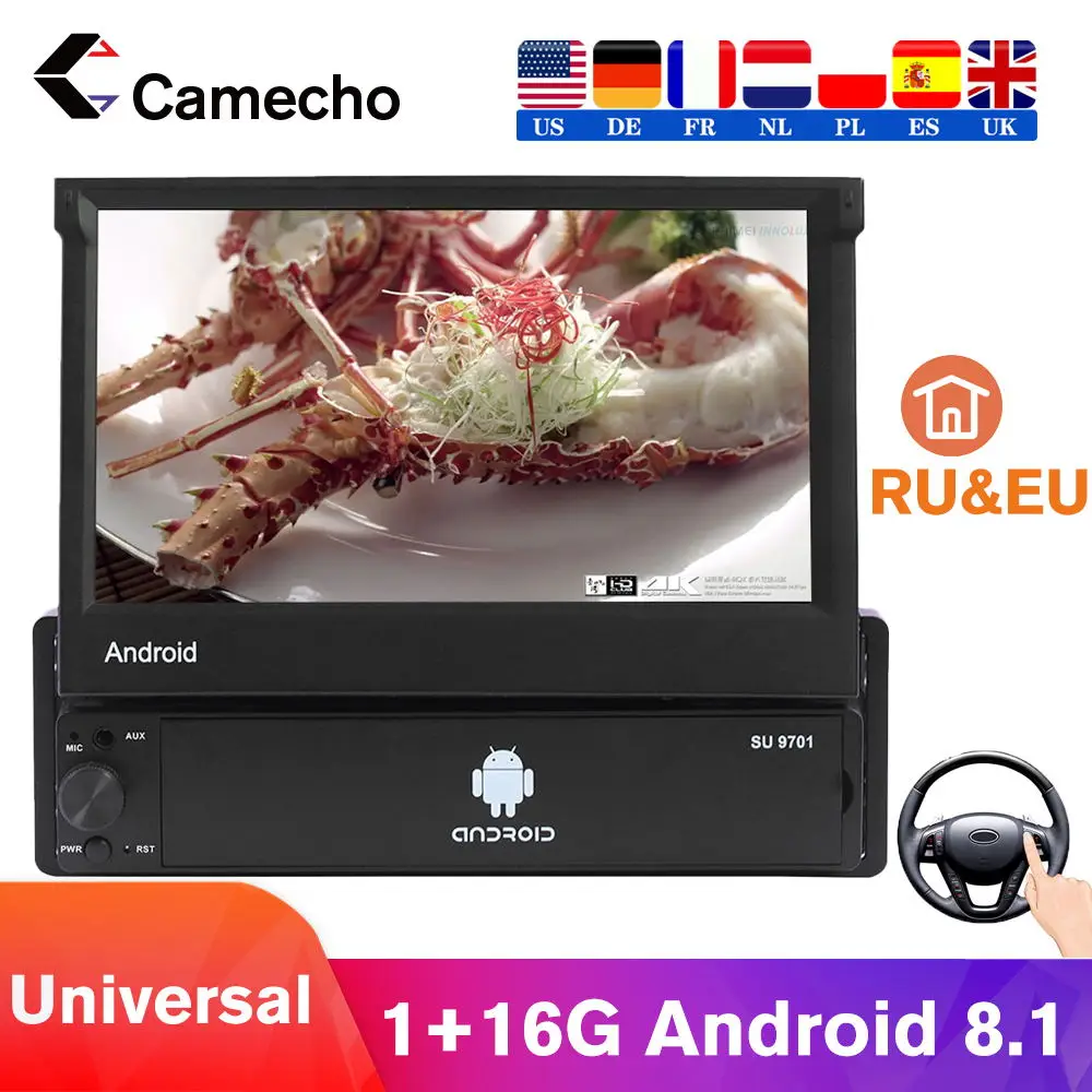 Camecho радио автомобиль 1 Din Android 8 7 ''HD 1080P Зеркало Ссылка MP5 мультимедийный плеер
