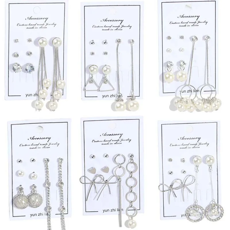 Женские серьги из искусственного жемчуга с кисточкой элегантные треугольные