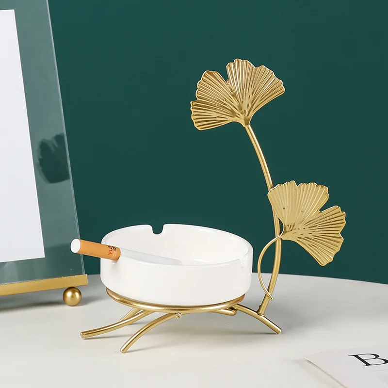 

Homelily Nordic Creative Portable Металлическая Пепельница гингко лист пепельница гостиная домашний Декор Аксессуары настольные украшения