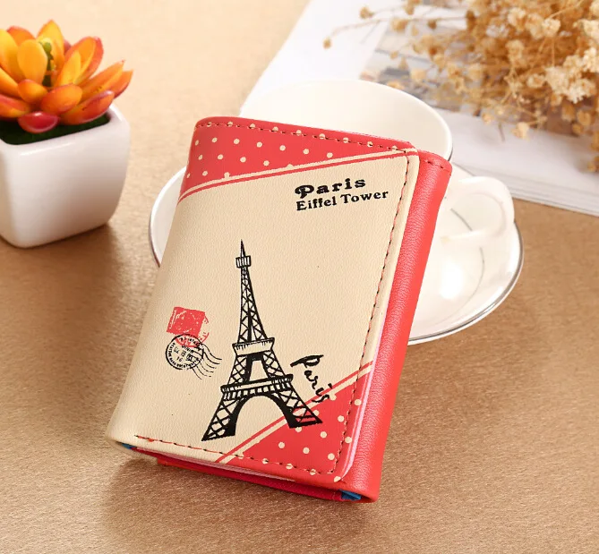 

New Women's Wallet Korean Tower Short Women's Pu Wallet Card Bag wallet men Men card holder men's leather purse mini purse