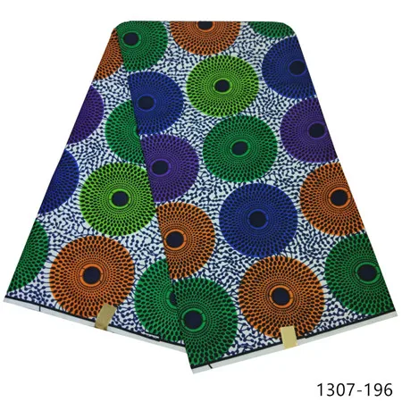 Latest Ankara Wax Fabric Guaranteed Real Wax 6yard/lot High Quality African Fabric Print For Sewing Dress 1307 - Цвет: 1307-196