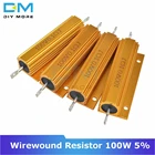 0.5R 1R 2R 4R 6R 8R 10R 20R 100W 5% + 5% -5% алюминиевый корпус, корпус, мощный проволочный резистор 0,512468102050100 Ом