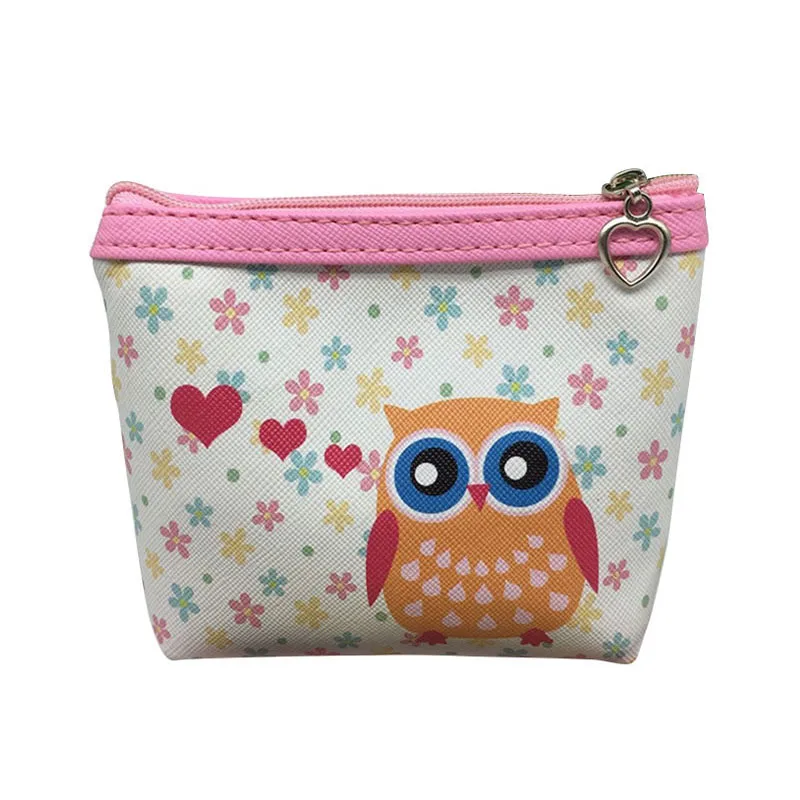 

50PCS / LOT Fashion Owl Cartoon Zero Wallet Key Bag Card Bag Lady Student Wallet Coin Purse Printing Small Storage Bag