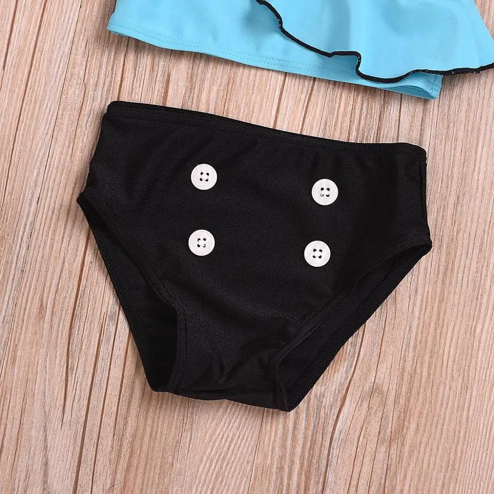 

2pcs Kids Baby Girls Off-shoulder Bow Bikini Set Summer Bikini Set Children's Swimwear Solid Beach Swimming Costume Clothing