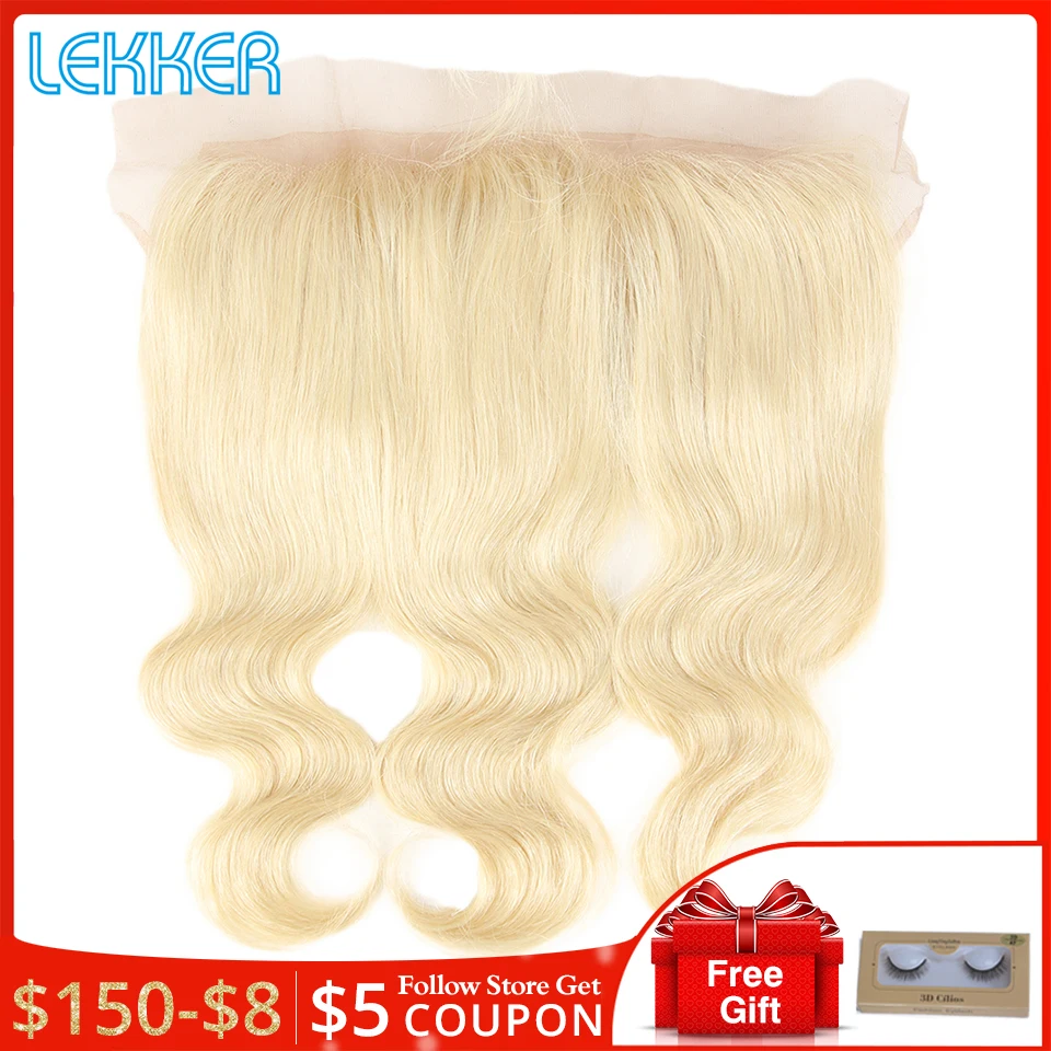 Lekker волнистые волосы для тела человеческие фронтальные 130% плотность натуральный
