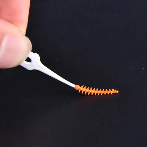 80 шт./компл. силиконовые зубная нить щеточка для чистки зубов эластичные массаж