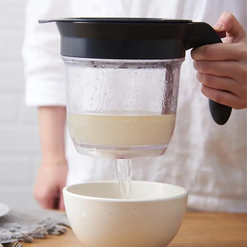 

Practical Fat Separator With Bottom Release Fat Separator With Strainer Soup Residue Oil Filter Separate 1000ML Kitchen Tools