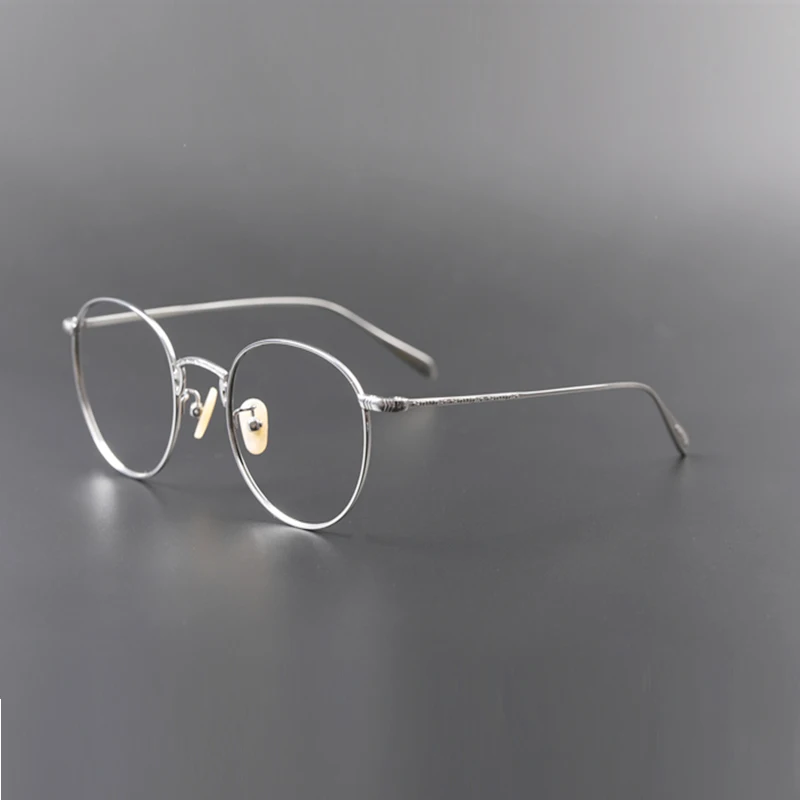 Оправа для очков с веками из чистого титана круглые ультралегкие очки в стиле