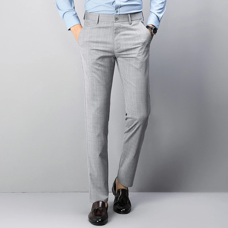 

Men's pants new men's trousers men's casual suit pants Slim non-iron stretch pants men business work professional wear trousers