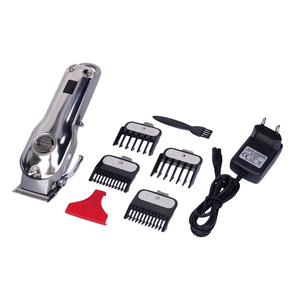 Kemei полностью Металлическая Парикмахерская профессиональная машинка для