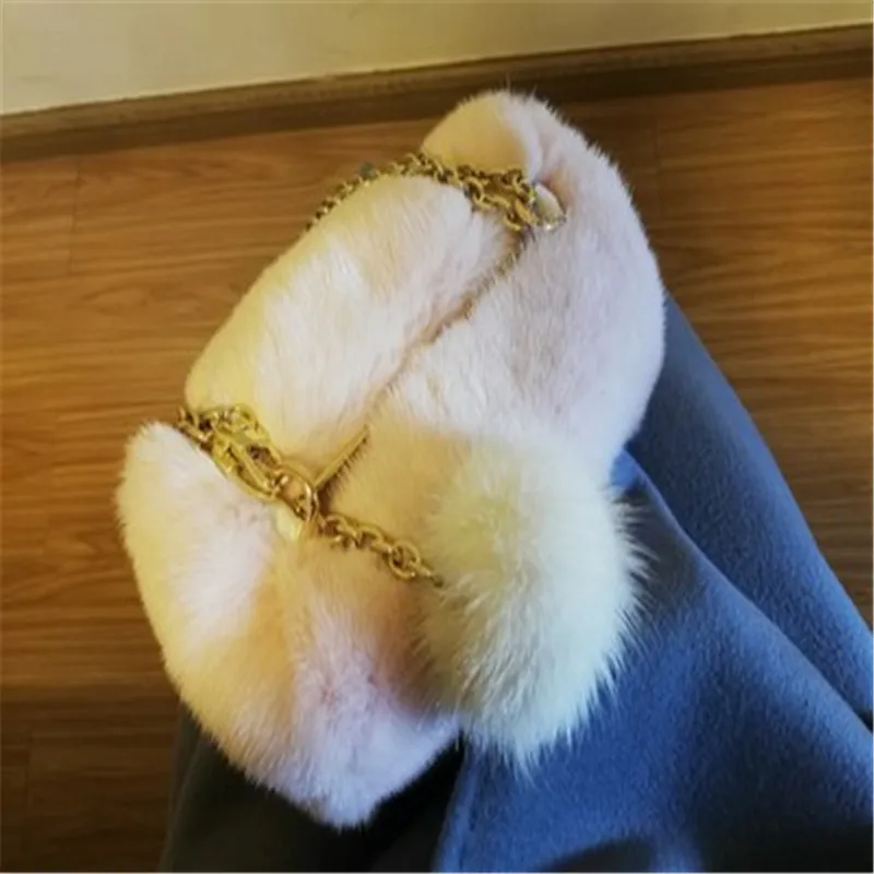 2021 New Imported Female Mink Fur New Handbag Pillow Bag Zongzi Bag Fashion Korean Version Of Fur Messenger Bag