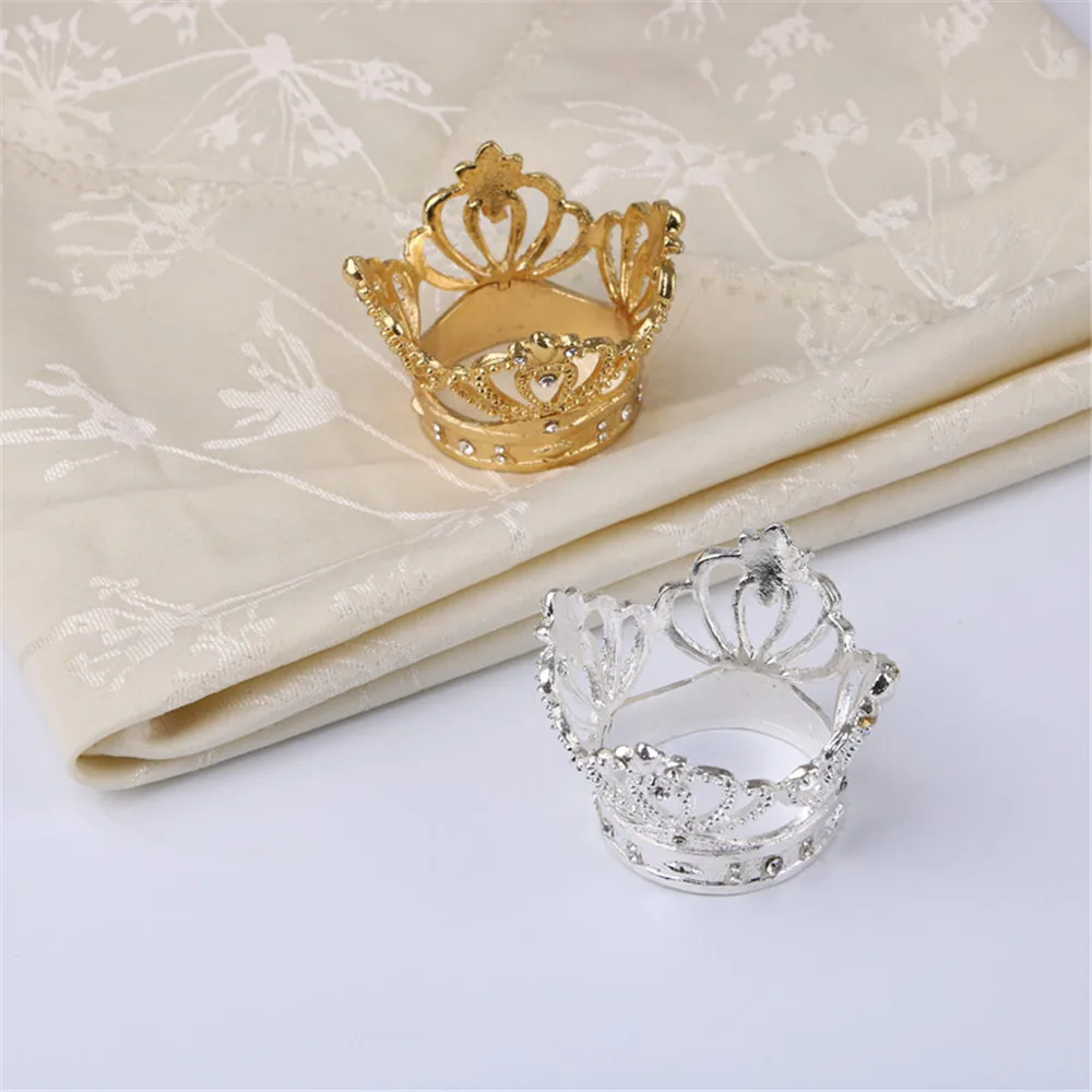 

4PCS alloy diamond crown napkin buckle gold napkin ring Hotel home decoration napkin ring gold / silver