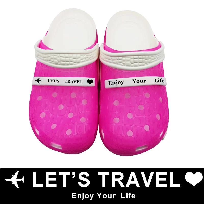 Croks Let's Travel Enjoy Your Life Crocse/пляжные женские сандалии-сабо Mmassage Zapatos De Mujer Chaussures Femme