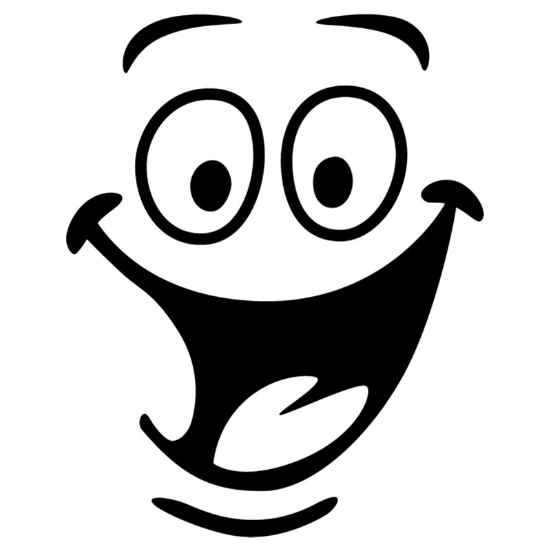 

Автомобильная наклейка со смайликом, забавная виниловая наклейка серебряного/черного цветов для детской модели, наклейка ZWW0707, 15 см * 19 см