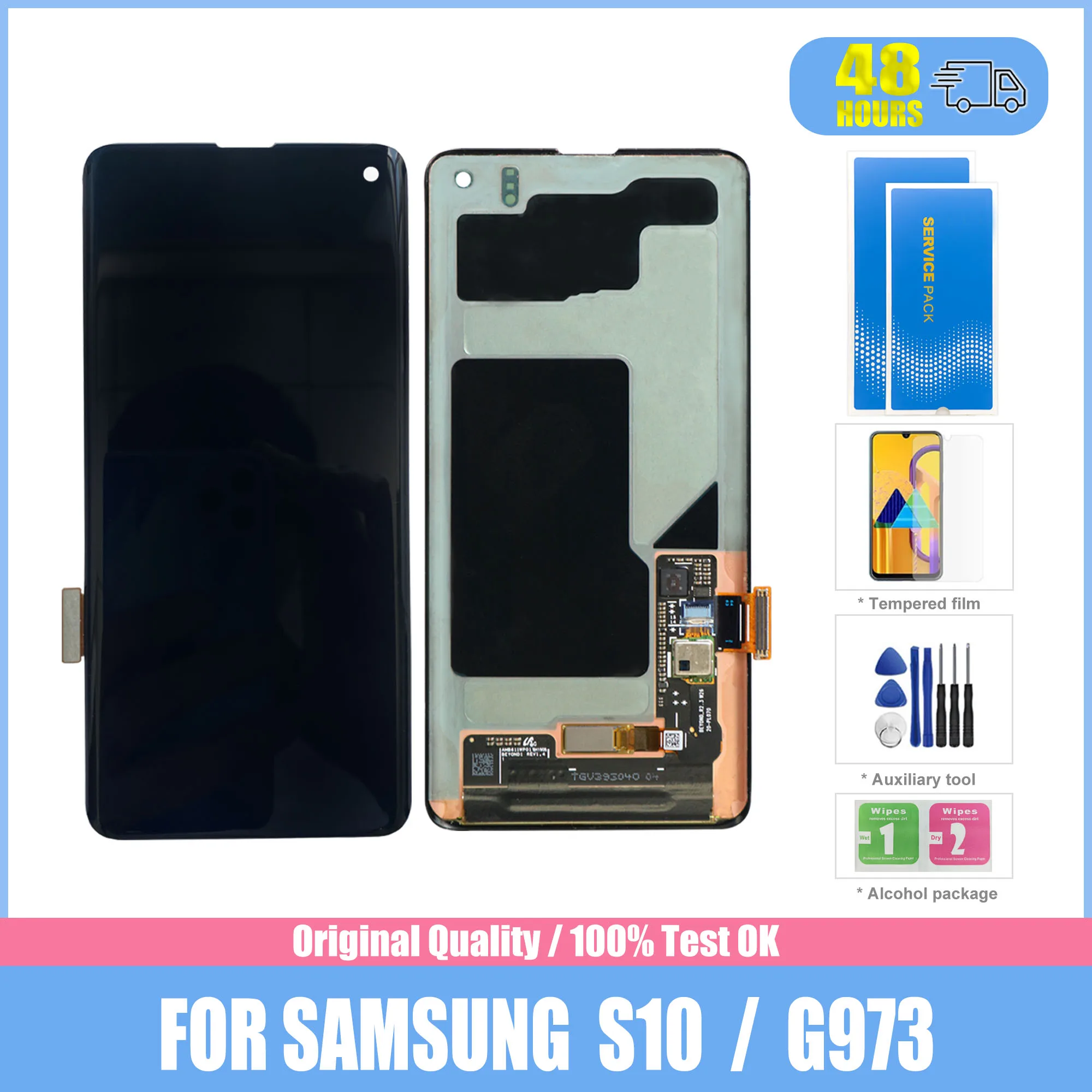 

Дисплейный модуль для смартфона Samsung Galaxy S10, S10 Plus, с рамкой/без рамки, черный/серебристый/золотой/голубой