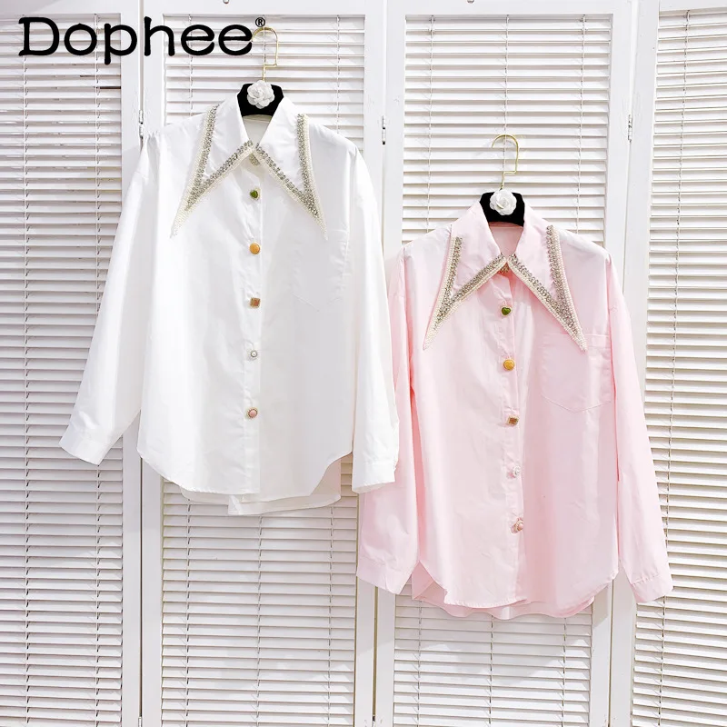 

Рубашка женская с длинным рукавом, на пуговицах, с отложным воротником