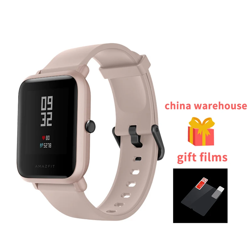 pink ES Amazfit Bip Lite Смарт-часы Для мужчин Для женщин gps Bluetooth Смарт-часы 45 дней Срок службы батареи 3ATM в соответствии со стандартом водонепроницаемости - Цвет: pink