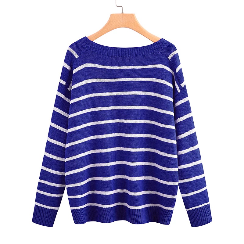 Женский свитер с v-образным вырезом и длинным рукавом повседневный осенний