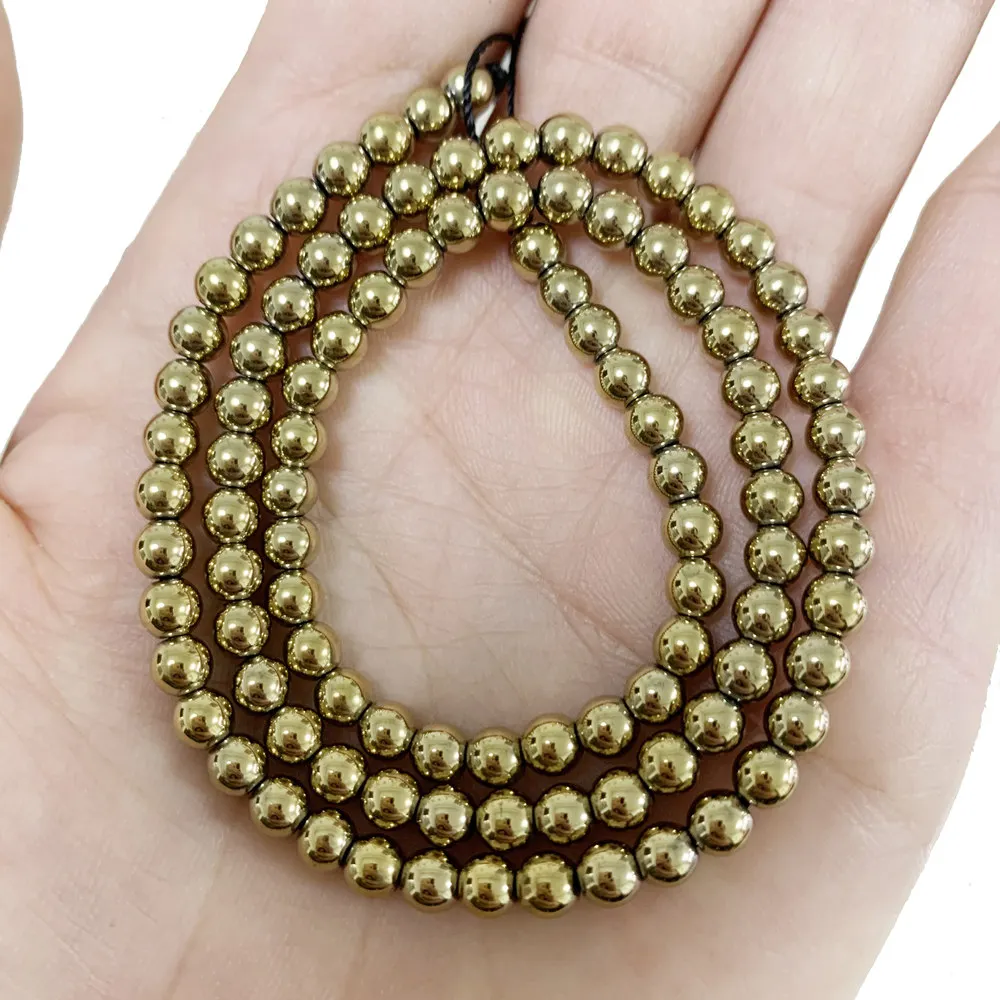 Круглые бусины-разделители для браслетов и ожерелий 4/6/8/10/12 мм