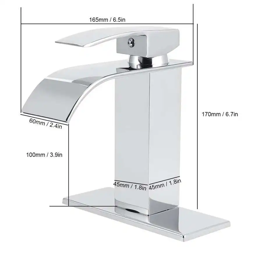 Кран для раковины 3/8 Стандартный Широкий носик с одним отверстием латунный