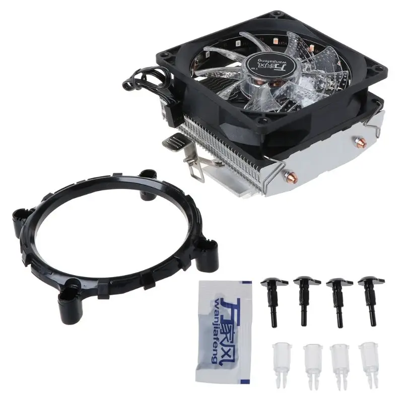 Кулер для процессора 2 медных тепловых трубки 3 контактный вентилятор охлаждения