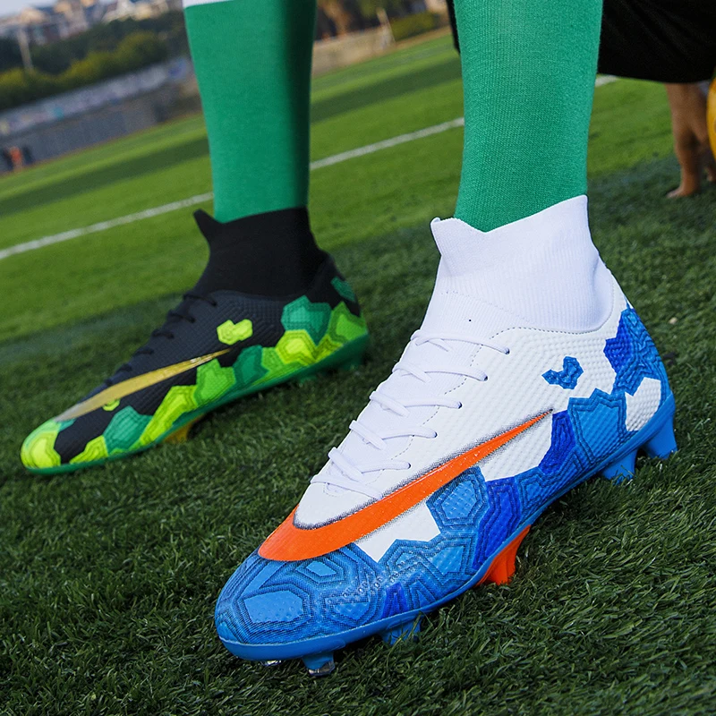 

Newest Men Football Boots Turf Soccer Shoes for Men Trainers Sneakers Kids Sports Athletic Shoes Cleats High-top Game Sneakers