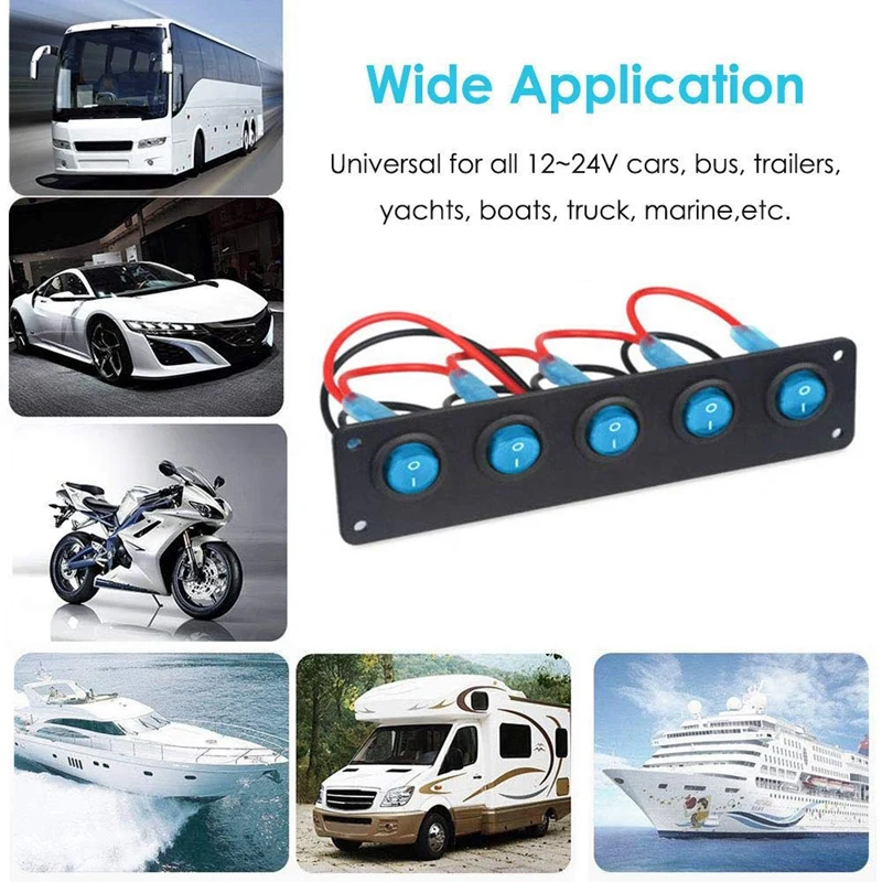 5 кнопочный 3 контактный тумблер светодиодная панель водонепроницаемые