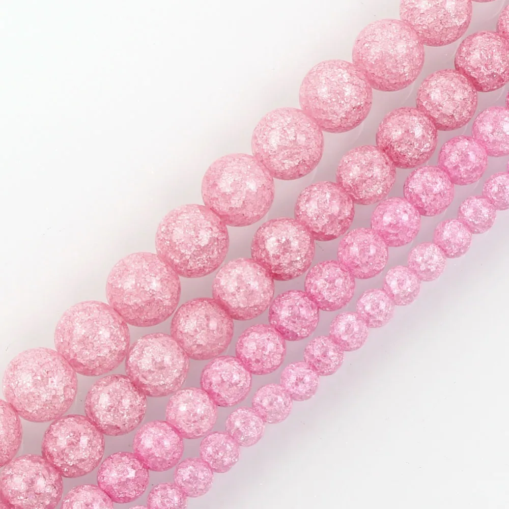 Бусины Из розового камня с треснутыми кристаллами нитка 15 дюймов свободные