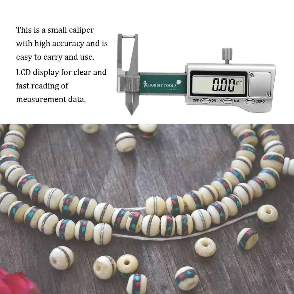 

High Accuracy LCD Digital Display Minitype Caliper Diamond Jewelry Thickness Gauge with Range of 25mm and Accuracy of 0.01mm