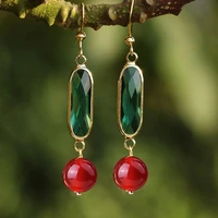 farlena jewelry women natural stone drop earrings fashion long crystal earrings