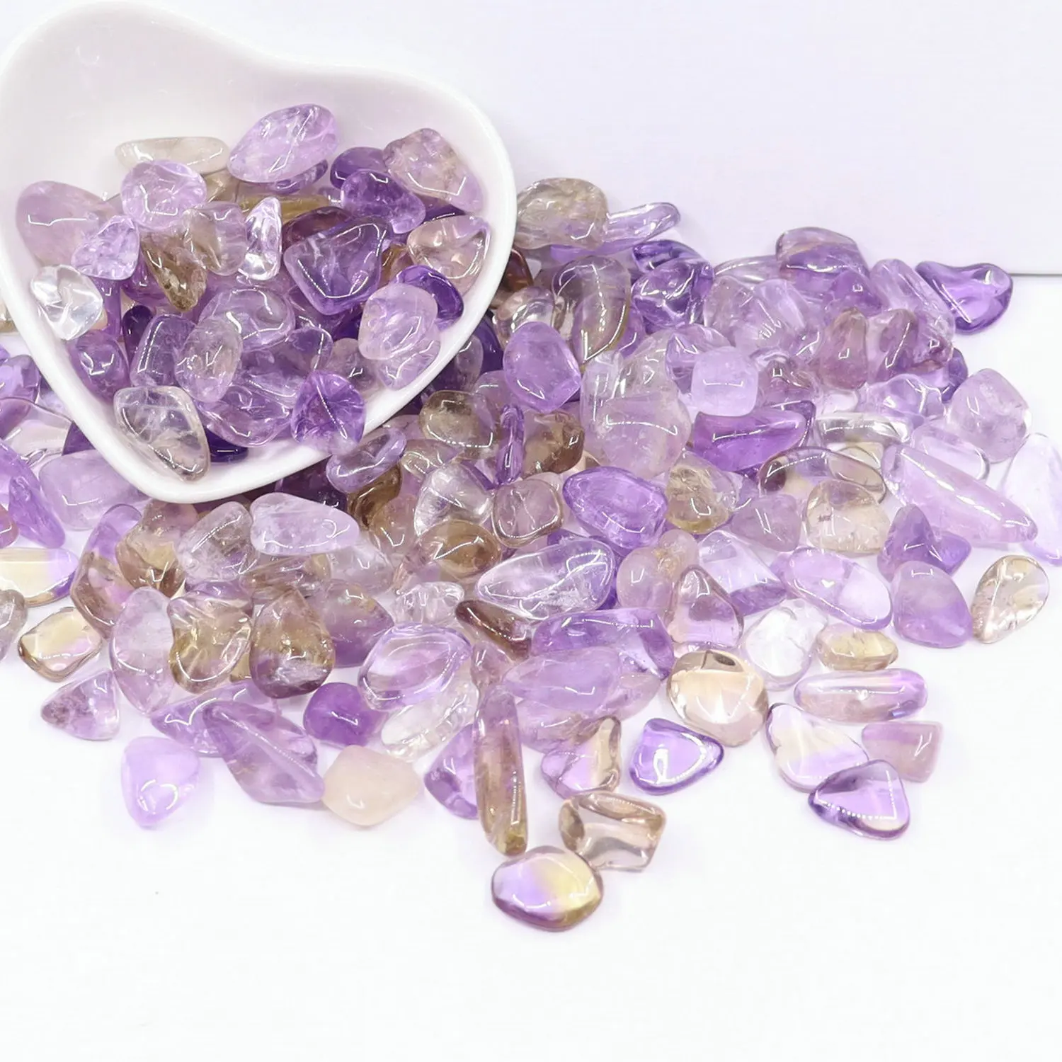 

9-12mm 100g Natural Ametrine Gravel Polished Quartz Chips Crystal Tumbled Stone Semi-Precious Reiki Healing