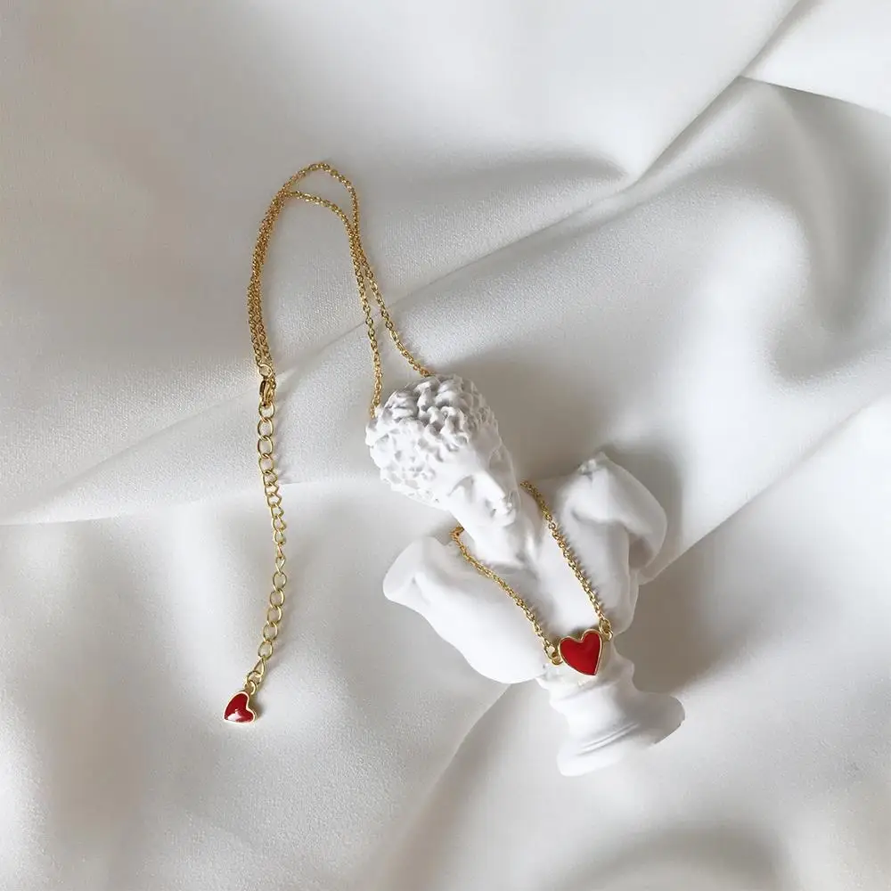 Amaiyllis 925 Стерлинговое Серебро Любовь сердца ожерелья до ключиц кулон двойное