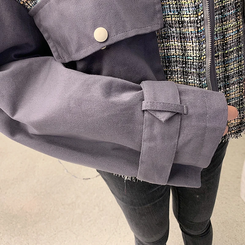 4XL Женская жира сестра! Сладкий карманная строчка Свободная кофта с длинными