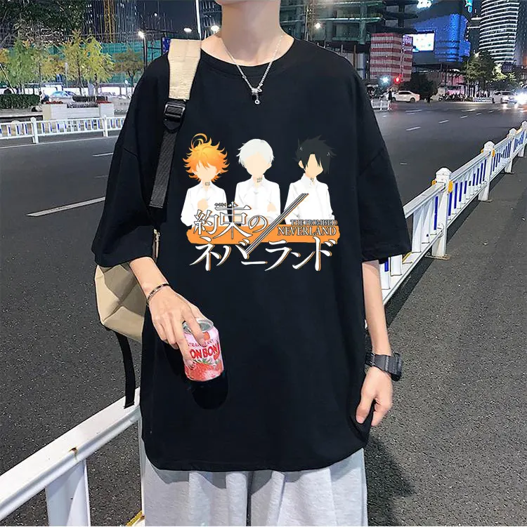 

Anime Style T-shirt The Promised Neverland T Shirts Men Women Kawaii Cartoons Tee Short Sleeve Couples Korean Trend Tshirt Tops