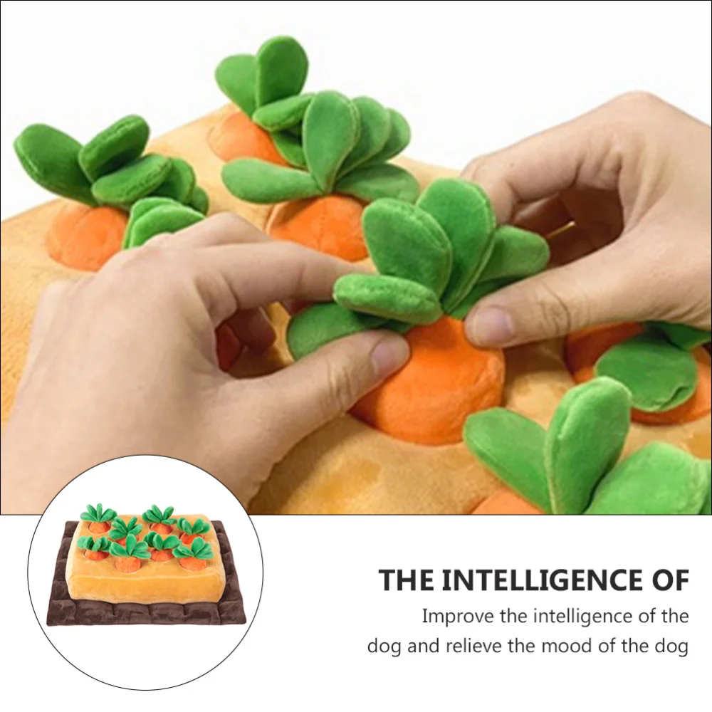 

Puppy Sniffle Mat Plush Cotton Carrot Land Dog Training Mat Creative Pet