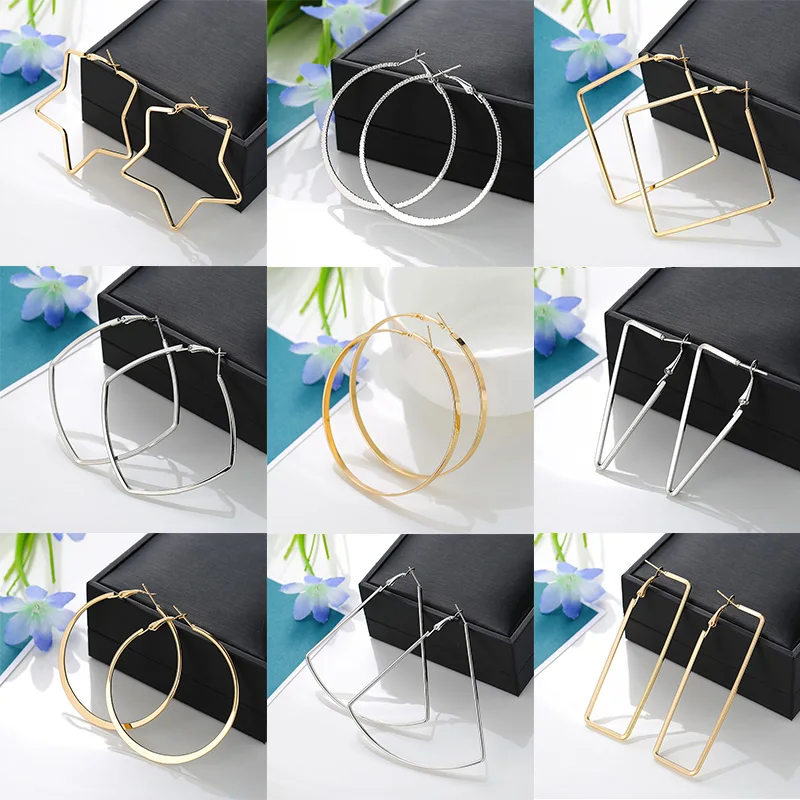 9 видов стилей новинка модные женские простые дикие серьги большие круглые