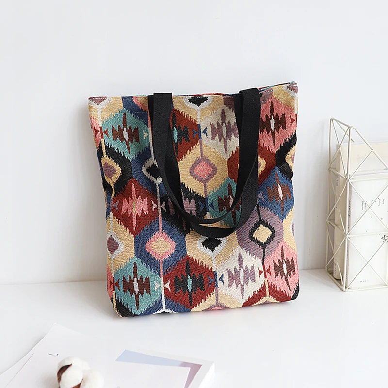 Boho сумки-шопперы для женщин богемный стиль Хлопок Лен Ткань Bolsos Mujer повседневные