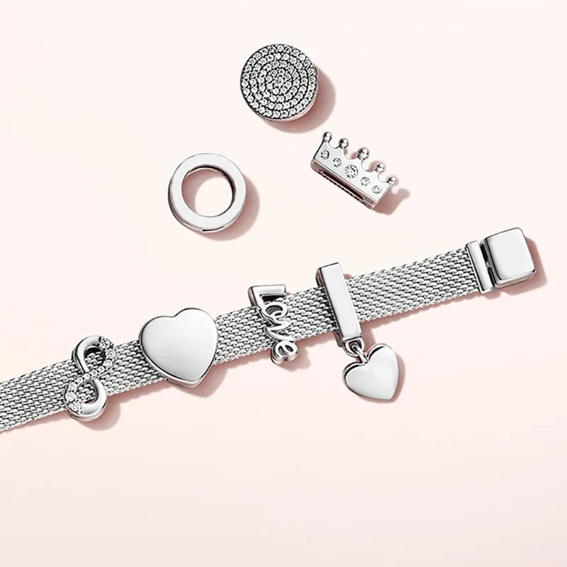 

XIAOYI 2020 new 100% S925 love crown clasp wide bracelet for valentine's day lovers gift high quality diy jewelry