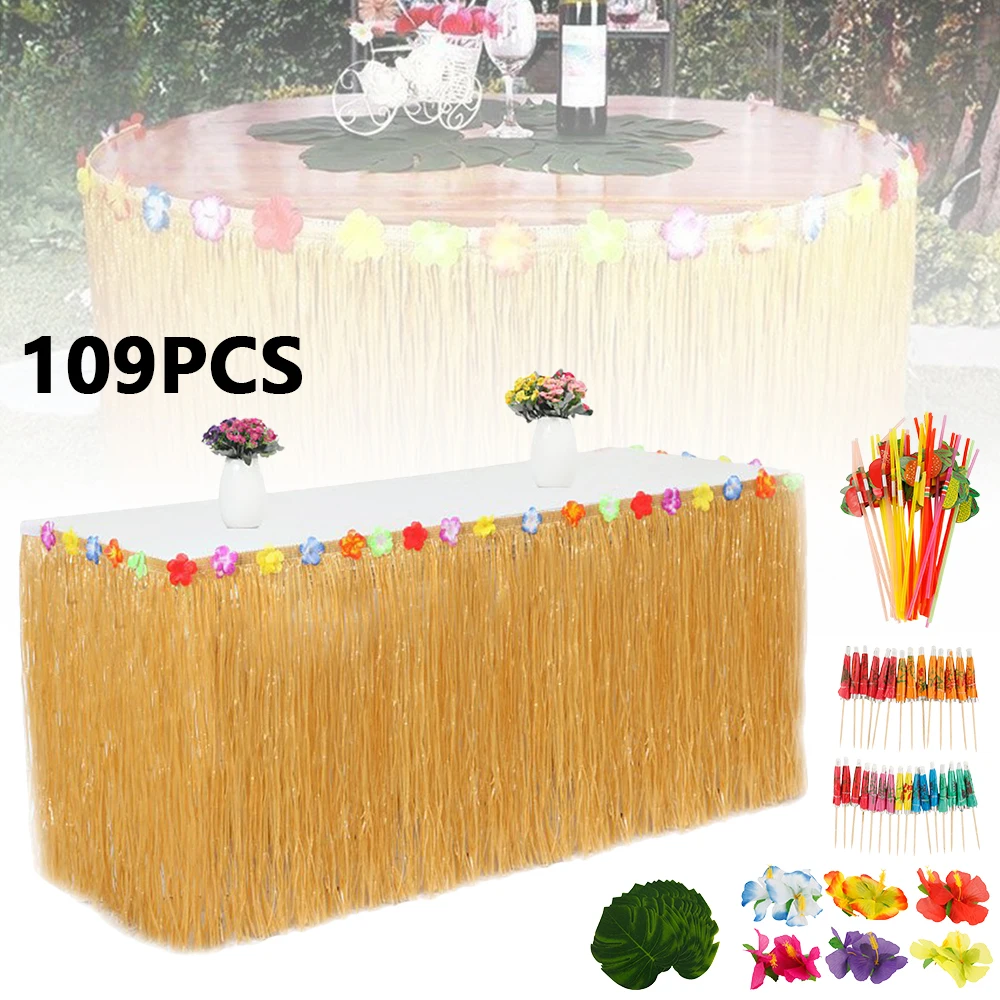 109 шт. набор искусственных цветов для стола тропические Гавайские цветы ожерелья