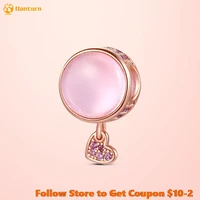hot sale 100 925 sterling silver beads pink round face peach heart charm fit original pandora bracelets fashion fine jewelry