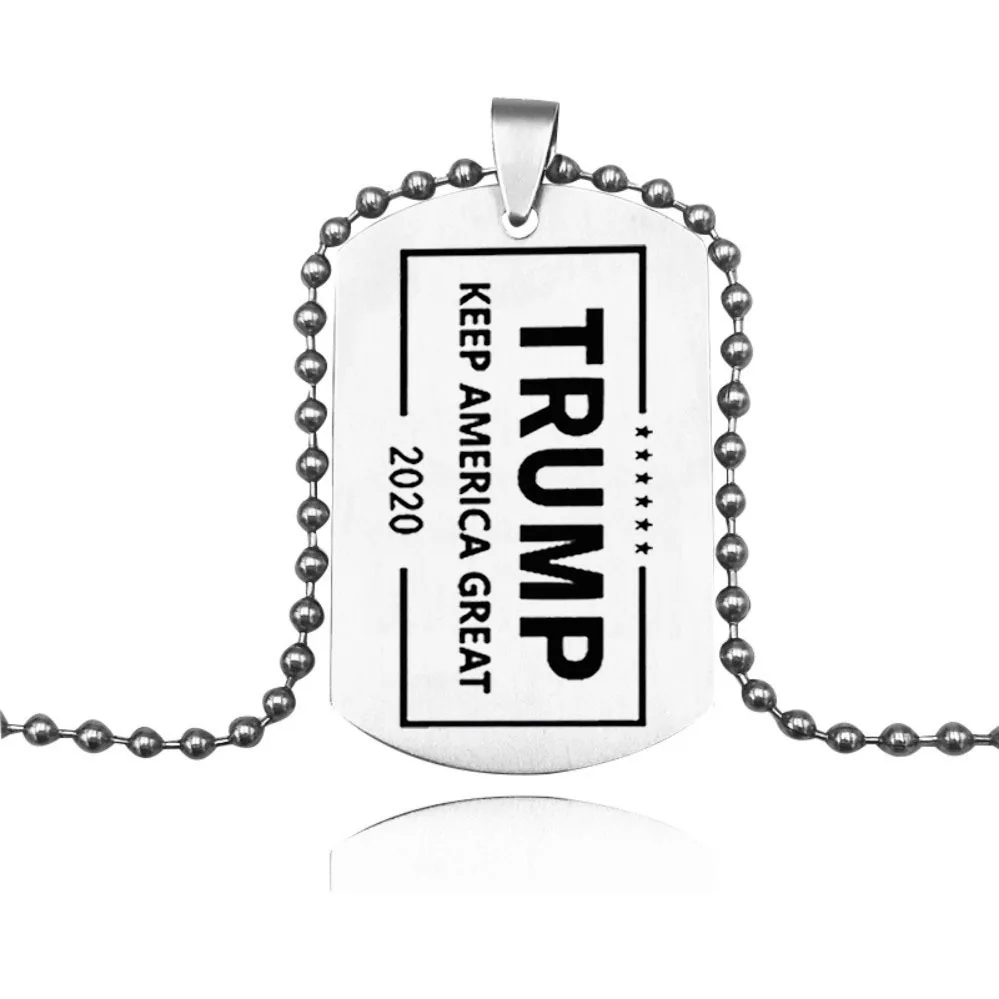 Чандлер Дональд Трамп 2020 черное стальное ожерелье с флагом США Трампа надписью