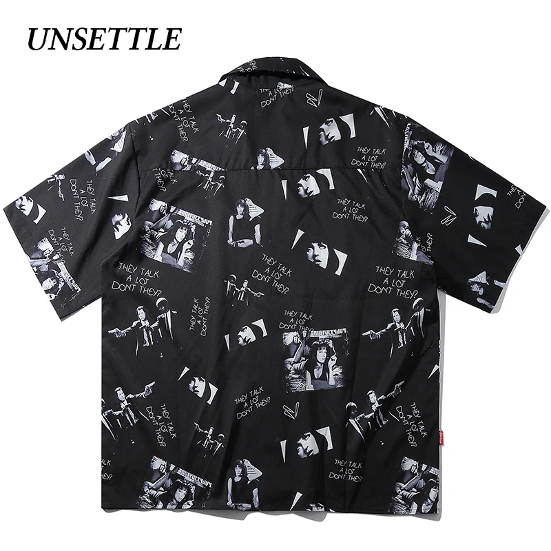 UNSETTLE 2020SS Harajuku Хип хоп рубашка уличная одежда мужская гавайская с принтом Пляжная