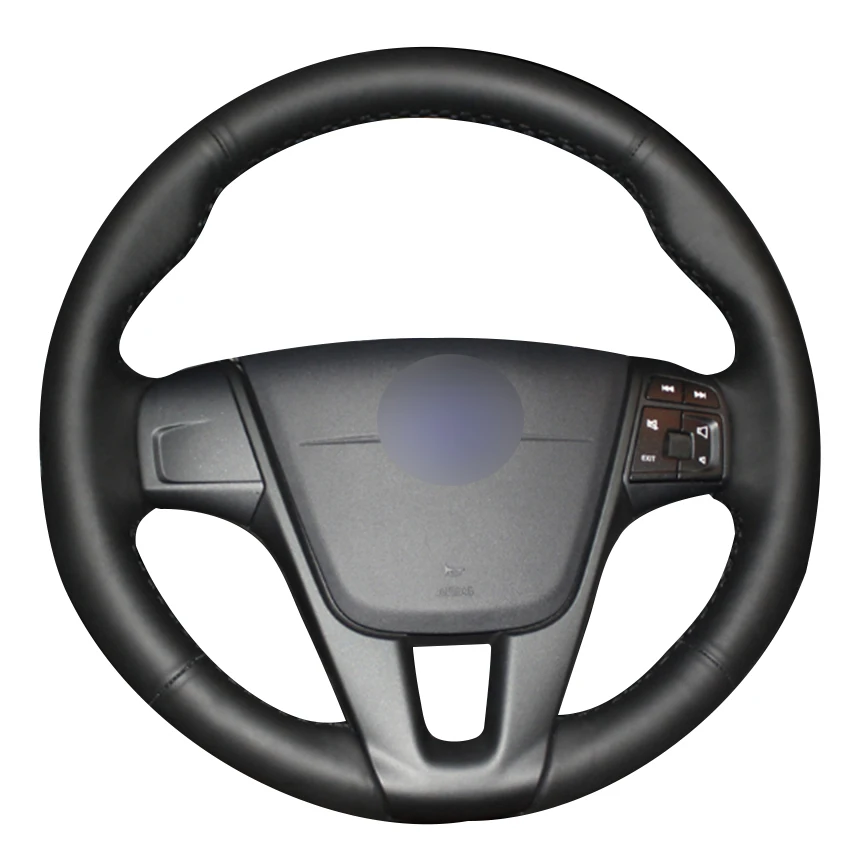 

Black Natural Leather Car Steering Wheel Cover for Volvo S60 V40 V60 V70 2014 XC60